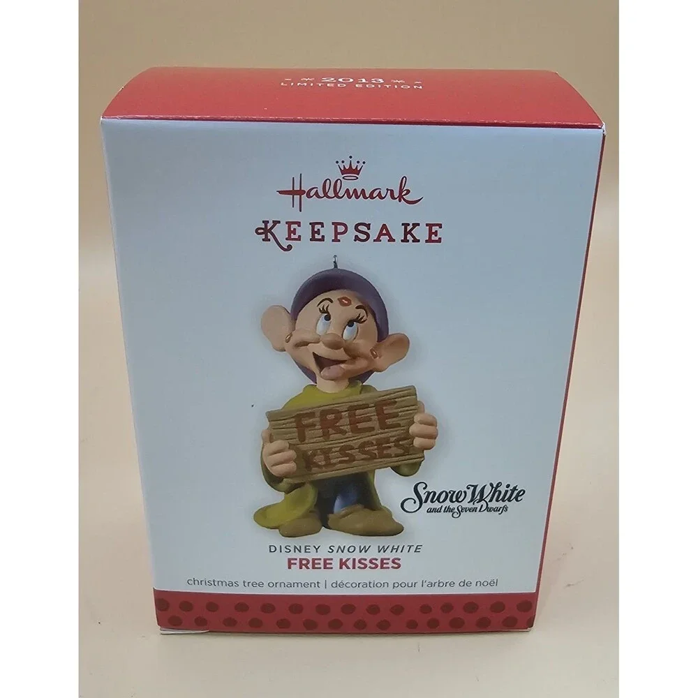 FREE KISSES Dopey Ltd Edition Snow White Dwarfs Hallmark Keepsake Ornament 2013